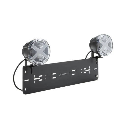 Bundle: Kennzeichenhalter + 2x LED X-Type 5 Zoll Amber Scheinwerfer + Kabelkit + Abdeckkappen | ECE zertifiziert